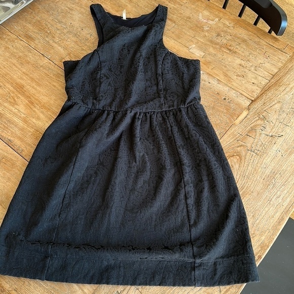 Free People Black Fit & Flare Dress Size Small | Sophisticated Office Workwear S - Picture 1 of 7